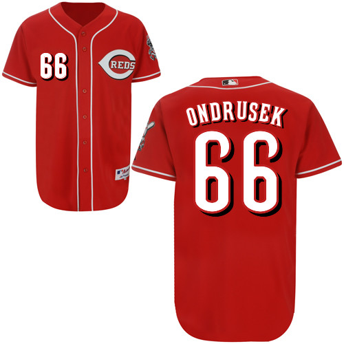 Logan Ondrusek #66 MLB Jersey-Cincinnati Reds Men's Authentic Red Baseball Jersey